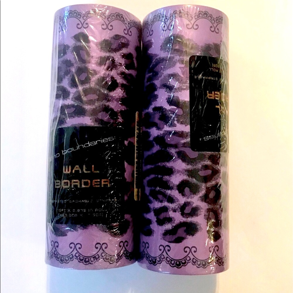 HOT SPOT Purple Animal Print Wallpaper Border by No Boundaries